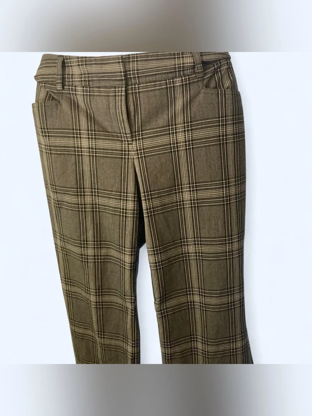 Express black and grey plaid crop trousers Size 10